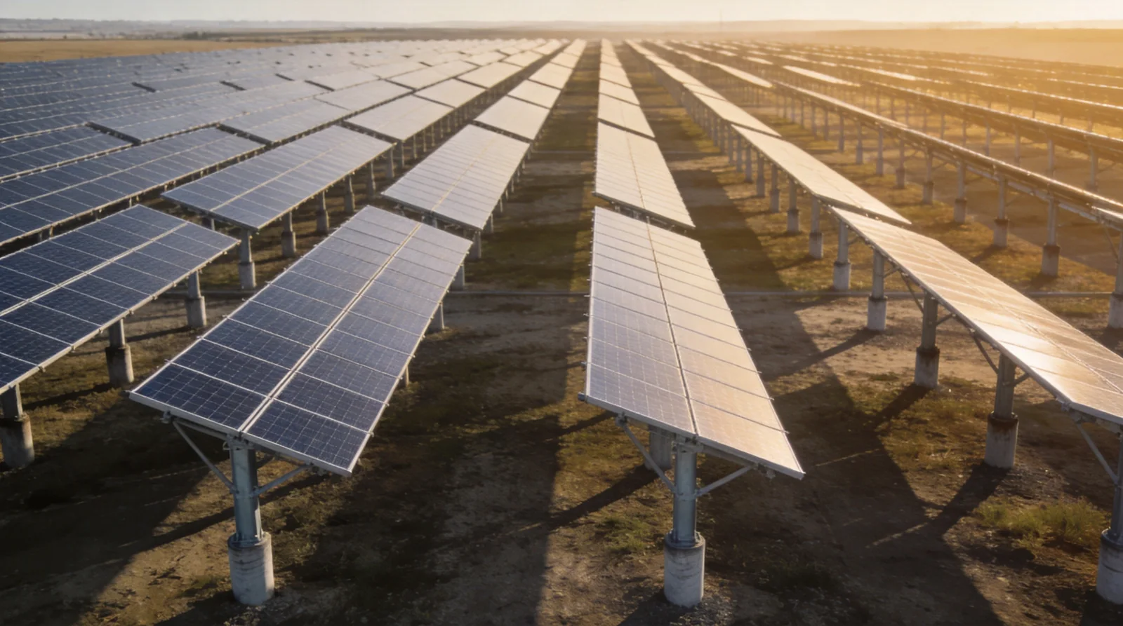 Utility scale solar farm landscape